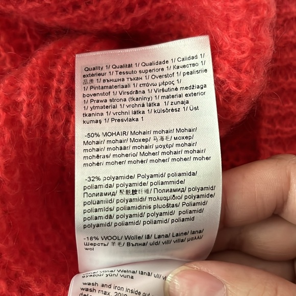 ESCADA SPORT MOHAIR BLEND SWEATER IN MELON ORANGE XL - Picture 8 of 8